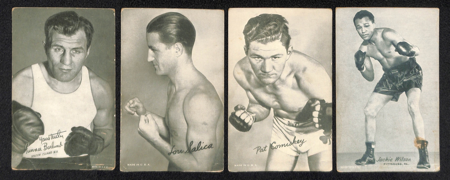 Lot of 38 Boxing Exhibit Cards from 1940s/50s w. Joe Louis